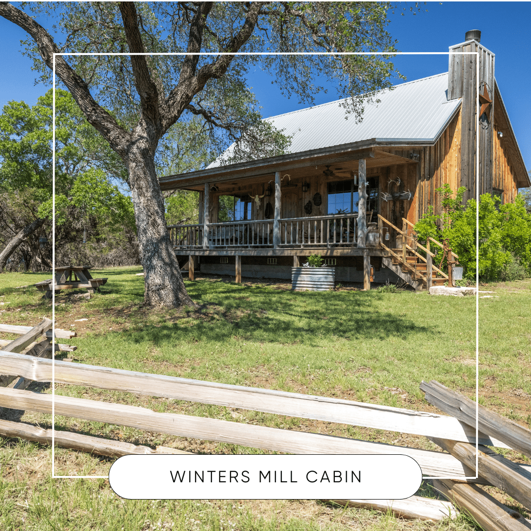 Sunset_Mill_Ranch_Texas_Hill_Country_Bed_And_Breakfast - Inn at Sunset Mill Ranch Image of cabin on ranch in wimberley texas