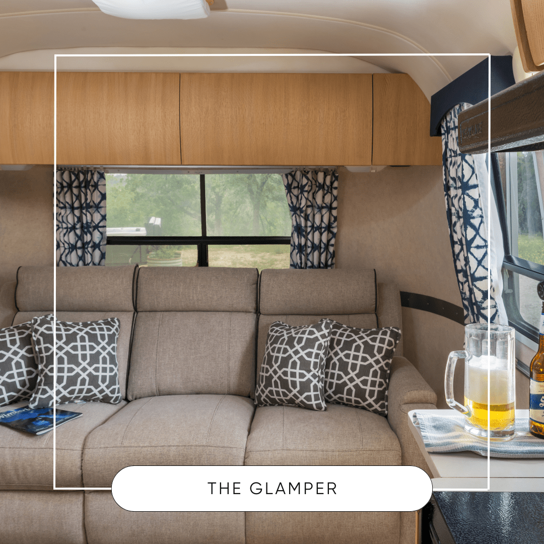 Sunset_Mill_Ranch_Texas_Hill_Country_Bed_And_Breakfast copy - Inn at Sunset Mill Ranch Image of interior of Airstream Glamper at Texas Lodging Inn at Sunset Mill Ranch