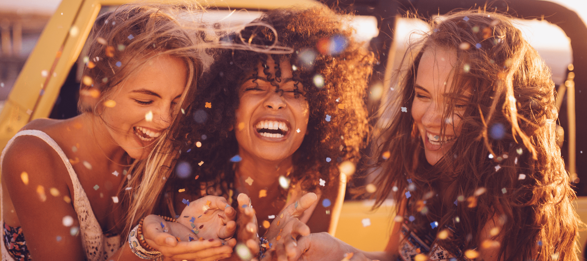 Image of three girls traveling on the best weekend girls trip