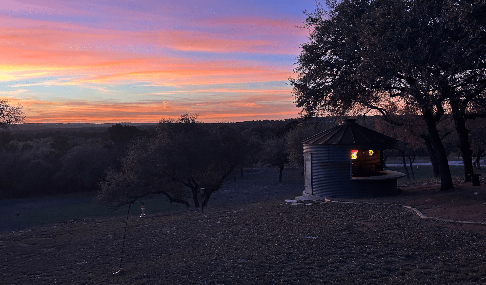 sunset at inn at sunset mill ranch a hotel in wimberley texas